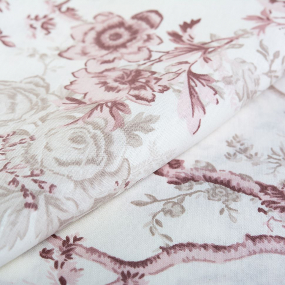 Ткань ранфорс Розы моно, арт.WH 9935-v22, 130г/м?,100% хлопок, шир.240см, цв.пыльная роза, рул.30м Ткань ранфорс Розы моно, арт.WH 9935-v22, 130г/м?,100% хлопок, шир.240см, цв.пыльная роза, рул.30м