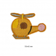Термоаппликации арт.TBY-S1419.2 Вертолет цв.2 желтый 5,5х4,2см уп.50шт