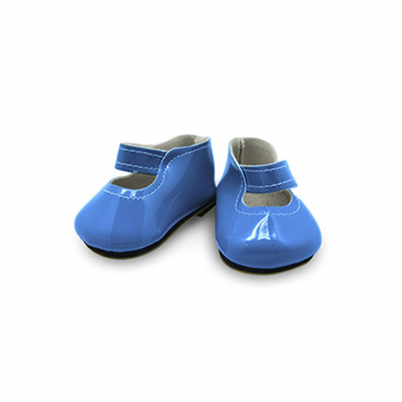 Туфли лакированные для кукол КЛ.28338 твердая подошва 6,5х2,5см, цв.св.синий 1 пара
