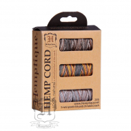 111109_Шнуры в коробочке на катушках HEMPTIQUE #20 - 1 мм, 3 цвета по 9 м