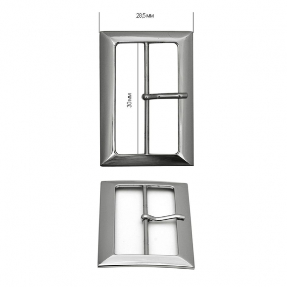 Пряжка металлическая TBY.2621 28,5х38мм, внутр. размер 30мм цв. т.никель уп. 20шт