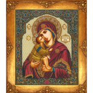 Набор для вышивания бисером РУССКАЯ ИСКУСНИЦА арт.504 БИ Богородица Донская 26х31,2 см