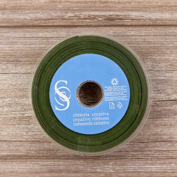 Косая бейка атласная 30 мм, 25 м, цвет 26, хаки темный