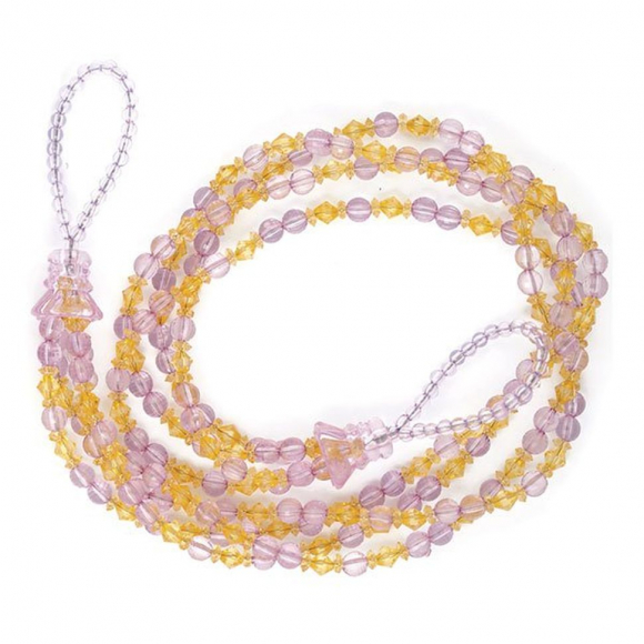 Подхват-бусина для штор арт.TBY А-2 цв. желто-сиреневый уп.2шт