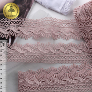 Кружево гипюр KRUZHEVO арт.TR.16GB2005 шир.40мм цв.6 бл.розовый уп.9м