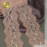 Кружево на сетке KRUZHEVO арт.TR.2112 шир.80мм цв.розовый уп.13м