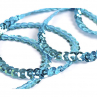 Пайетки на нитях 6мм Silver Base арт.TBY-FLKU06-SB цв.11 бирюзовый уп.73,12м