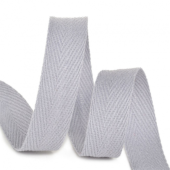 Тесьма киперная 15 мм хлопок 2,5г/см арт.TBY.CT15361 цв.S361 серый уп.50м