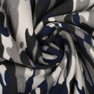 Ткань футер 2х нитка петля 230г/м?  75% хл 20%пэ 5%эласт  шир.185см арт.ШН-23075205-КМФ цв.серо/синий рул. 45-70м