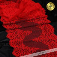 Кружево-стрейч KRUZHEVO арт.TBY.8036 шир.230мм цв.SD163 красный уп.10м