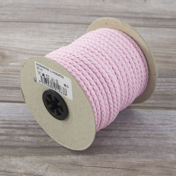 Шнур PEGA полиэстровый, цвет розовый, 6,0 мм