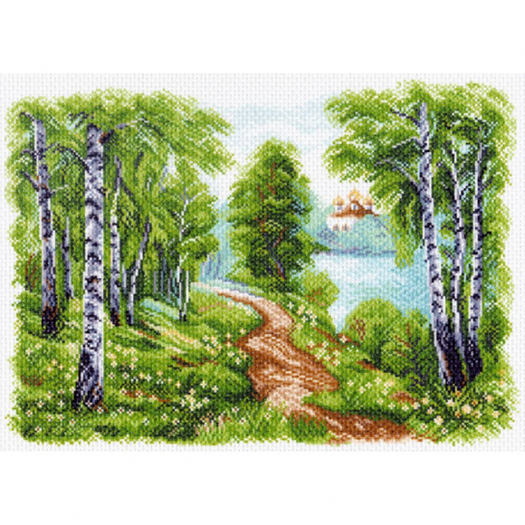 Рисунок на канве МАТРЕНИН ПОСАД арт.37х49 - 1513 Храм у озера