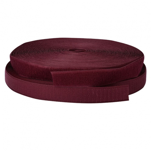 Лента липучка TBY пришивная кач.B шир.50мм цв.F179 т.бордо уп.25м (пара)