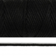 Шнур круглый х/б 03мм цв.черный уп.100м