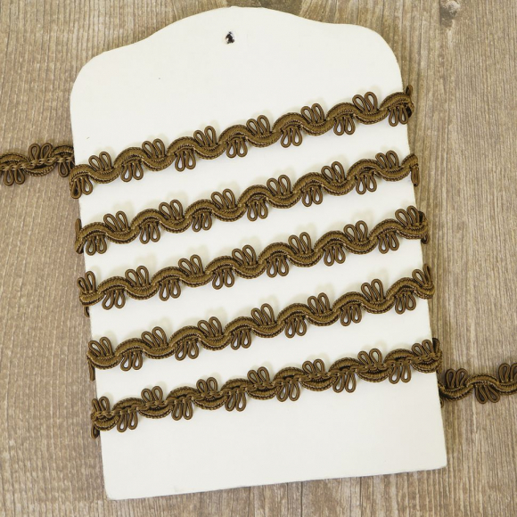 Тесьма PEGA тип интерьерная, цвет коричневый, 10 мм