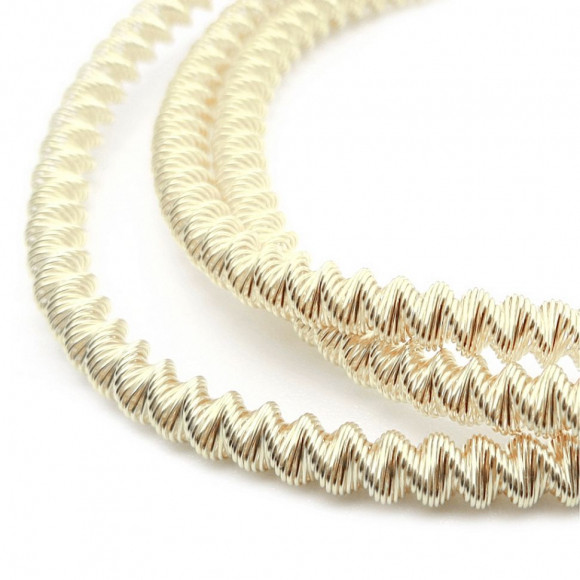 Канитель мягкая, фигурная-овал арт.KAN/GS4-02 глянец, цв.белое золото уп.9 г (40-45 см)