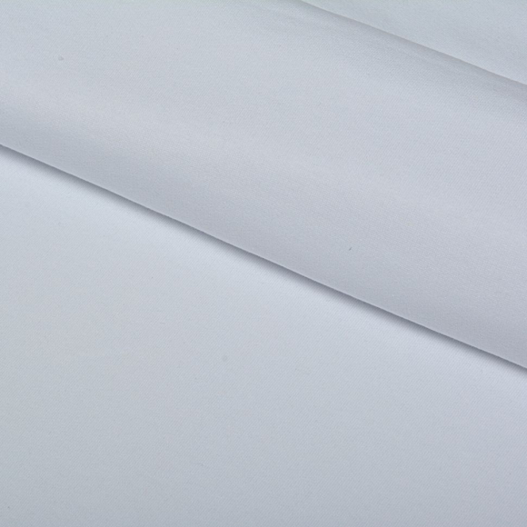 Ткань трикотаж Футер 2х нитка начес хлопок 190г опененд 100+100см белый уп.6м