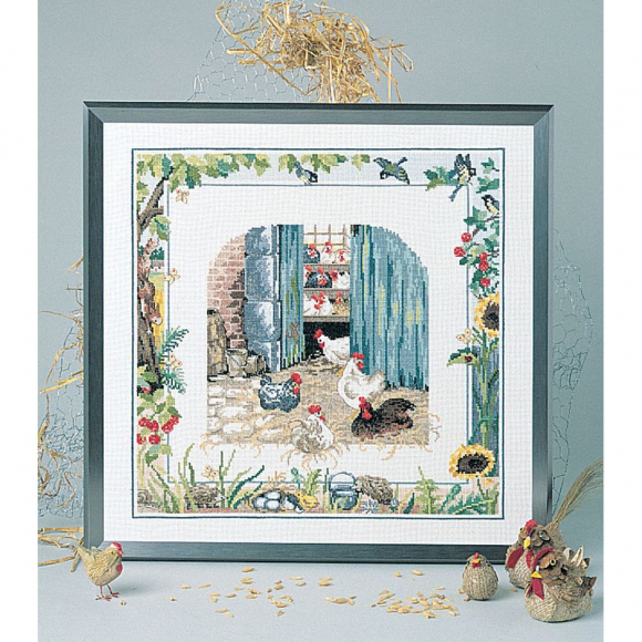 Набор для вышивания OEHLENSCHLAGER арт.76434 Курятник 46х47 см Набор для вышивания OEHLENSCHLAGER арт.76434 Курятник 46х47 см