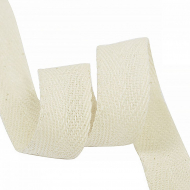 Тесьма киперная 20 мм хлопок 1,8г/см арт.12.2С-256.20.БЕЛЫЙ цв.суровый уп.50м