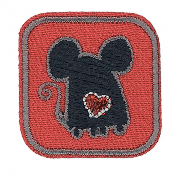 Термоаппликация "Мышь с сердцем"