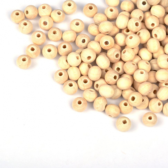 Бусины деревянные MAGIC HOBBY арт.MG-B4965 цв.натуральный уп.40г 8мм, in ?4 мм