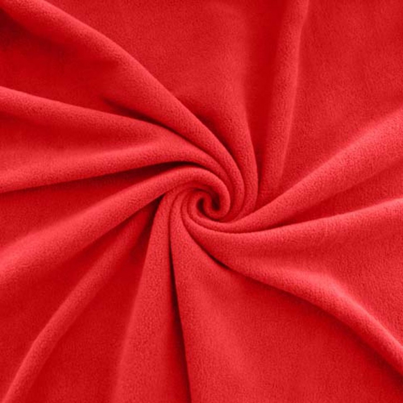 Ткань флис 2-х сторонний МТ-250-327 250 г/м? 100% ПЭ шир.150см  цв.160 яр.красный уп.10м (1кг - 2,75м)