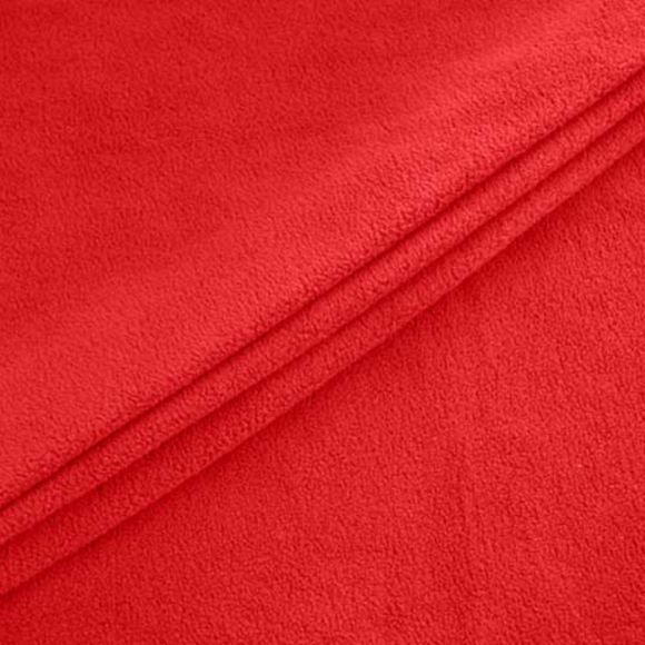 Ткань флис 2-х сторонний МТ-250-327 250 г/м? 100% ПЭ шир.150см  цв.160 яр.красный уп.10м (1кг - 2,75м)