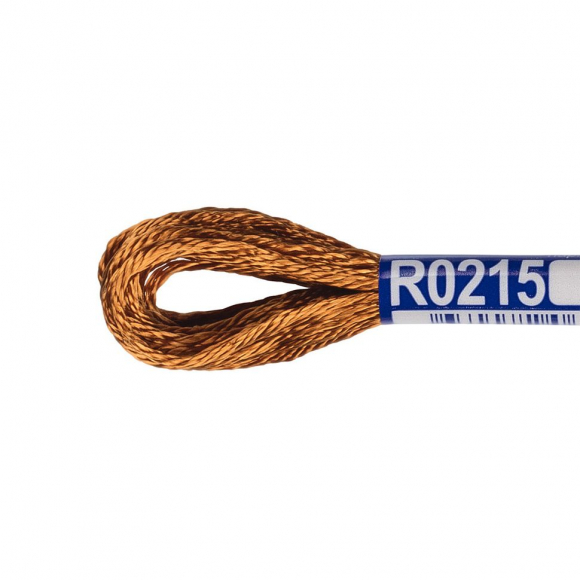 Нитки для вышивания Gamma мулине 100% вискоза 12 x 8 м цв.R0215 золотисто-коричневый