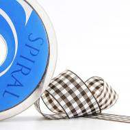 20184_Лента с рисунком клетка SAFISA, 25 мм, 25 м, цвет 17, коричневый