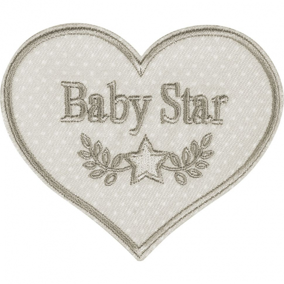 Термоаппликация "Звёздное сердечко (серо-коричневое)"