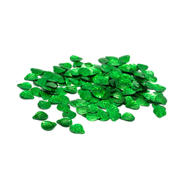 Пайетки россыпью арт.TBY-F ракушка 20мм цв.1 зеленый (50104) уп.500г