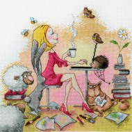 Набор для вышивания МАРЬЯ ИСКУСНИЦА арт.15.001.20 Творческая натура Elina Ellis illustration 25х25 см