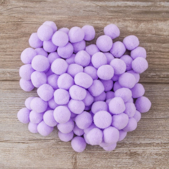 Помпоны декоративные, россыпь, диаметр 20 мм, 100 шт, цвет сиреневый Помпоны декоративные, россыпь, диаметр 20 мм, 100 шт, цвет сиреневый