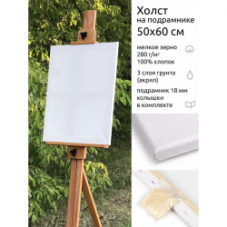 Холст на подрамнике Magic 4 Hobby 50х60 см, хлопок 100%, мелкое зерно, E5309