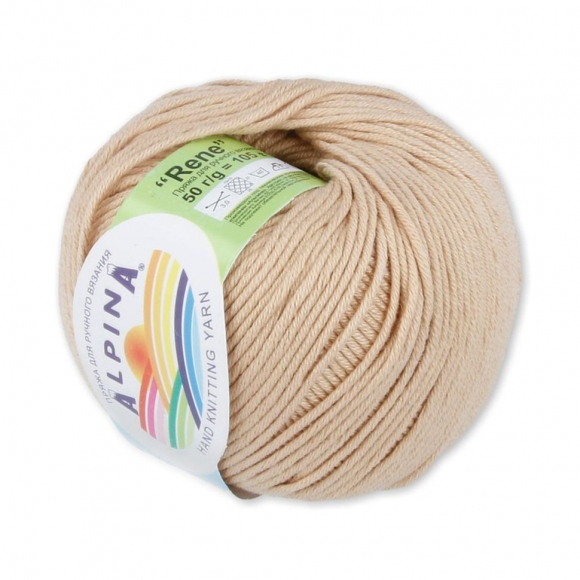Пряжа ALPINA RENE (100% мерсеризованный хлопок) 10х50 г/105м цв.783 бежевый