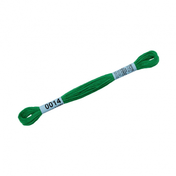 Нитки для вышивания Gamma мулине (0001-0206) 100% хлопок 24 x 8 м цв.0014 ярк.зеленый