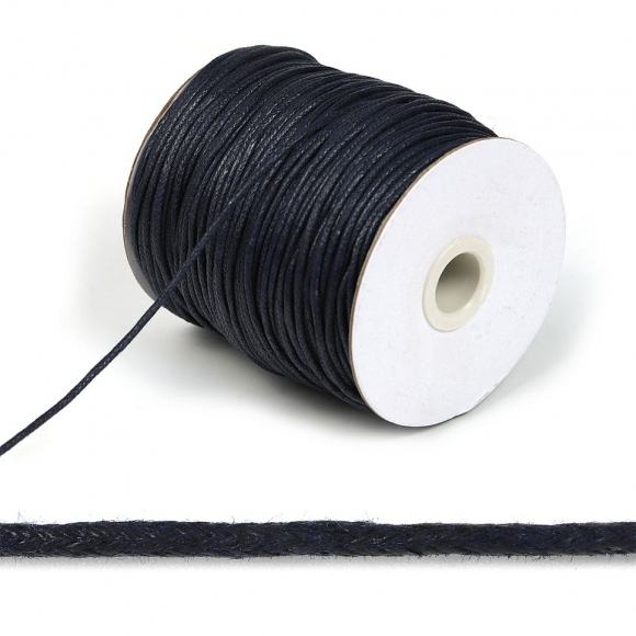 Шнур вощеный 2мм, 100% хлопок цв. 223 т.синий уп.100м