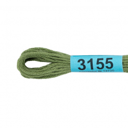Нитки для вышивания Gamma мулине (3071-3172) 100% хлопок 24 x 8 м цв.3155 бл.хаки