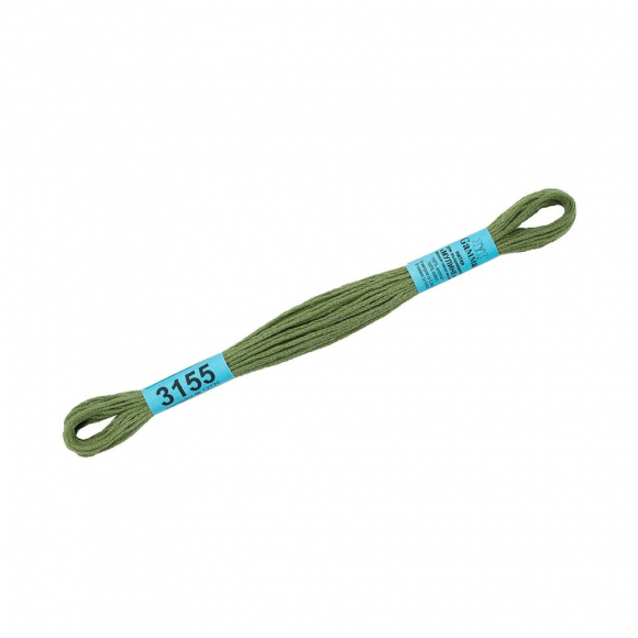 Нитки для вышивания Gamma мулине (3071-3172) 100% хлопок 24 x 8 м цв.3155 бл.хаки