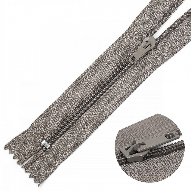 Молния MaxZipper брючная №4 замок полуавтомат, 20см н/р цв.S323 беж-серый уп.100шт