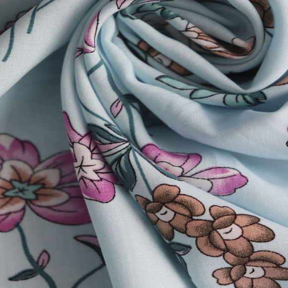 Ткань Штапель 105 г/м? 100% вискоза шир.145 см арт.Р.15369.04 цв.04 голубой уп.25м Ткань Штапель 105 г/м? 100% вискоза шир.145 см арт.Р.15369.04 цв.04 голубой уп.25м