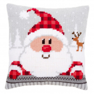 Набор для вышивания VERVACO арт.PN-0148061 Подушка Санта в клетчатой шапке 40х40 см Набор для вышивания VERVACO арт.PN-0148061 Подушка Санта в клетчатой шапке 40х40 см