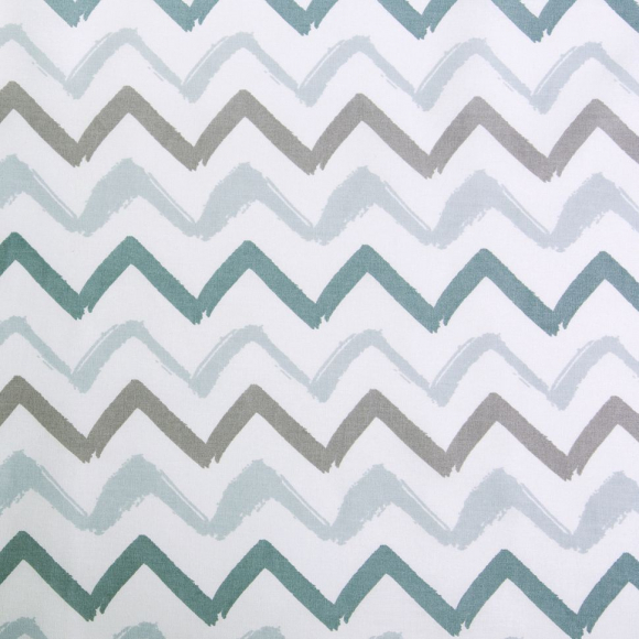 Ткань ранфорс Зиг-заг, арт.WH 3668-v18, 130г/м?,100% хлопок, шир.240см, цв.белый/мята, уп.10м