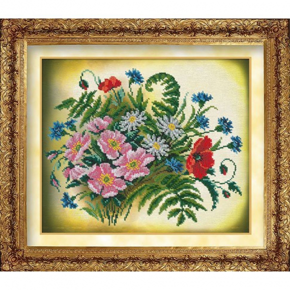 Набор для вышивания бисером РУССКАЯ ИСКУСНИЦА арт.815 КН Утренний букет 31х26 см