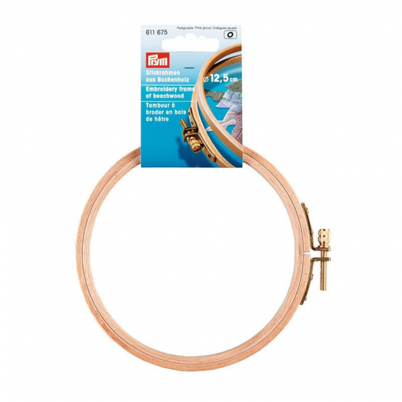 611675 PRYM Пяльцы 8мм латунный винт ? 12,5см 3-х слойное склеивание бук уп.1шт