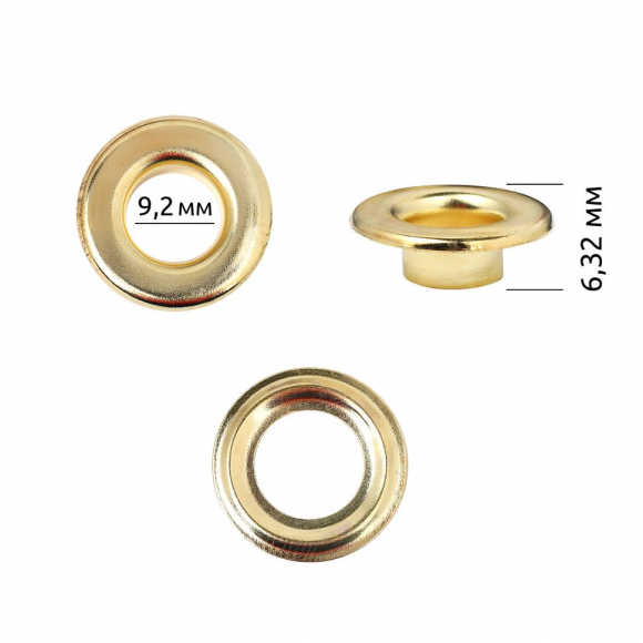 Люверсы сталь New Star №24 (? 9,2мм, h 6,32мм) цв.золото уп.100шт Люверсы сталь New Star №24 (? 9,2мм, h 6,32мм) цв.золото уп.100шт