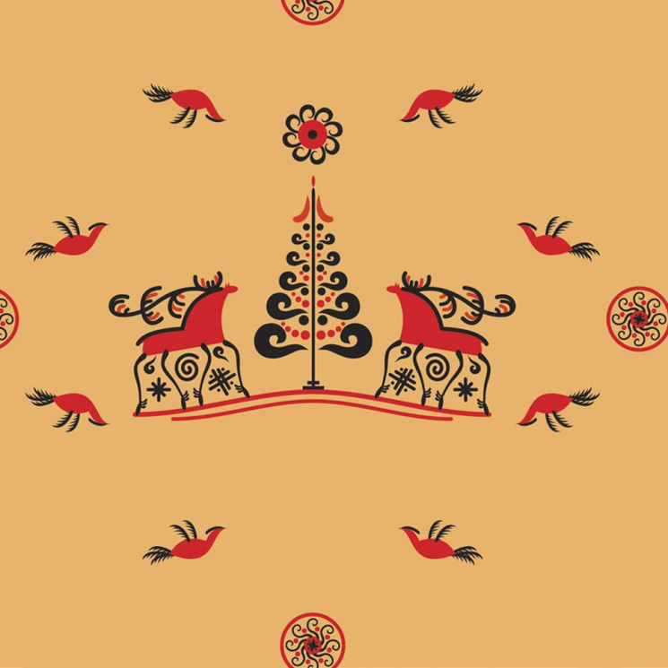 Ткань для пэчворка PEPPY Мезенские Узоры 135 г/м? 100% хлопок цв.МУ-18 бежевый уп.50х50 см