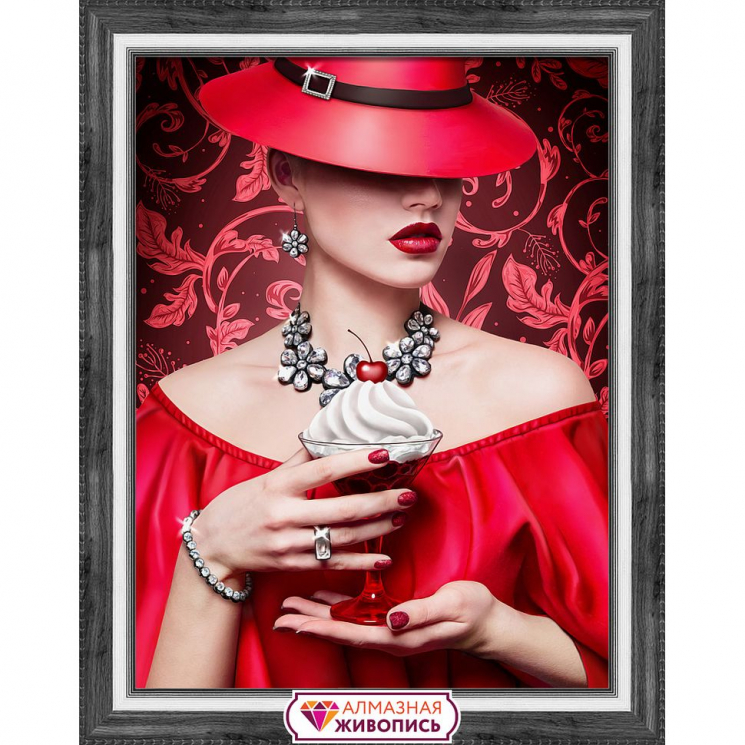 Набор для изготовления картин АЛМАЗНАЯ ЖИВОПИСЬ арт.АЖ.1793 Леди Вишня 30х40 см