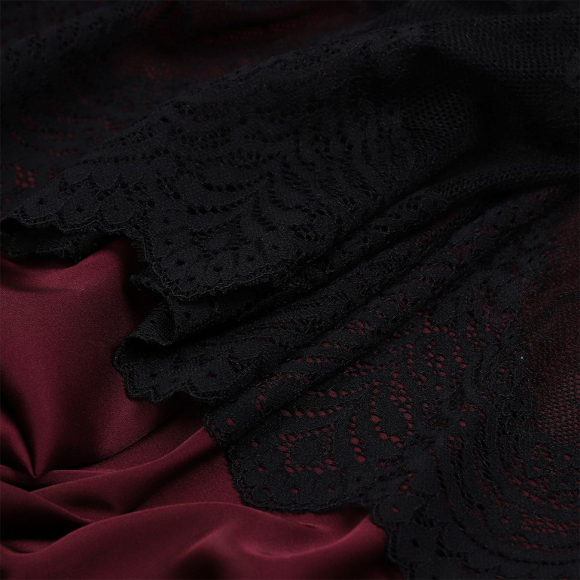 Кружево-стрейч KRUZHEVO арт.TBY.8036 шир.230мм цв.черный уп.10м