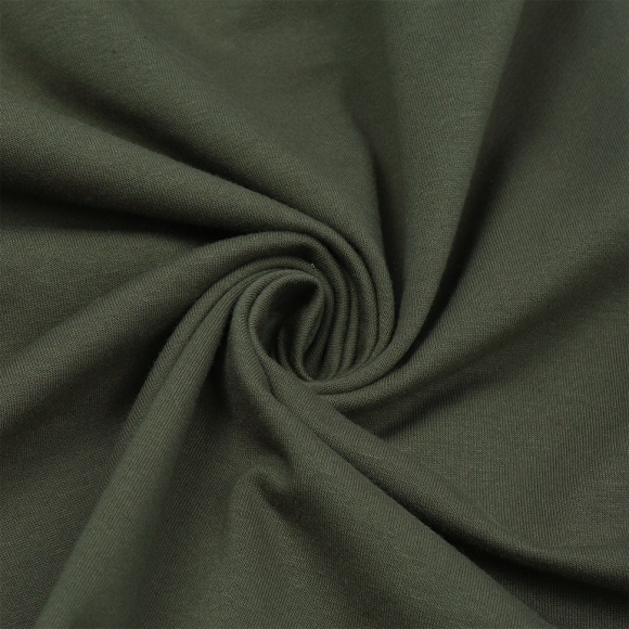 Ткань трикотаж Футер 2х нитка петля 70%хл 25%пэ 5%спан 220г 160см S096 хаки уп.3м
